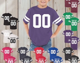 Personalized Youth Football Jersey Bodysuit Custom Name and Number Custom Jersey for Kids Newborn Size Jersey Tee Big FRONT