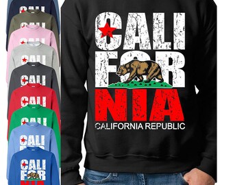 California Republic, Unisex Crewneck Sweatshirt, California Bear, Printed Sweatshirt, Soft & Comfortable, Gift for Him Her, Birthday Gift