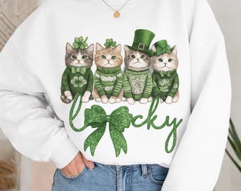 St Patrick's Day Cats T-Shirt, Irish Pride Outfit