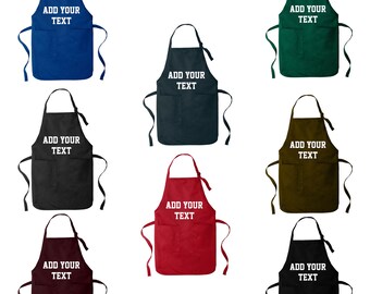 Personalized Unisex Aprons, Chef Kitchen Aprons With Pockets, Adjustable Neck Strap Multicolor Apron, Soft & Comfortable, Fashionable Tee