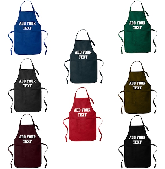 Personalized Aprons Kitchen Aprons With Pockets Customized Etsy