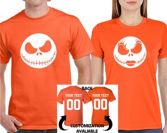Jack Sally Only Funny Halloween Couple T Shirt Cool Halloween Tshirt Custom Back Side For Men Women