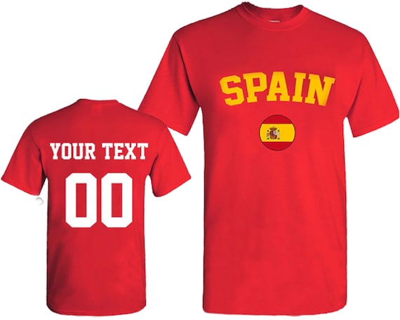Spain World Cup Football Team, Short Sleeve T-shirt, Multi- color T-shirt,  Spain Flag Tee Shirt, FIFA World Cup Shirt Jersey, Unique Design