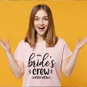 Bride&#39;s Crew T-Shirt -Customized Graphic Unisex Tee -Wedding Moments- Bridal Shower-Bachelorette party -Bride Squad -Fun & Laughter-Memories