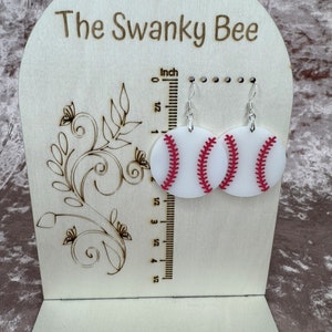 Acrylic Baseball Earrings - Lightweight Sports Jewelry - Game Day Baseball Accessories - Gift for Her