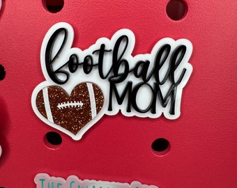 Football Mom Charm for Bogg Bags - Sports Mom Bag Accessory - Football Mother Gift - Personalized Football Bag Charm - Team Mom Gift