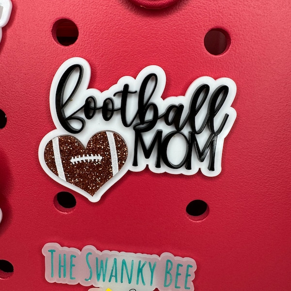 Football Mom Charm for Bogg Bags - Sports Mom Bag Accessory - Football Mother Gift - Personalized Football Bag Charm - Team Mom Gift