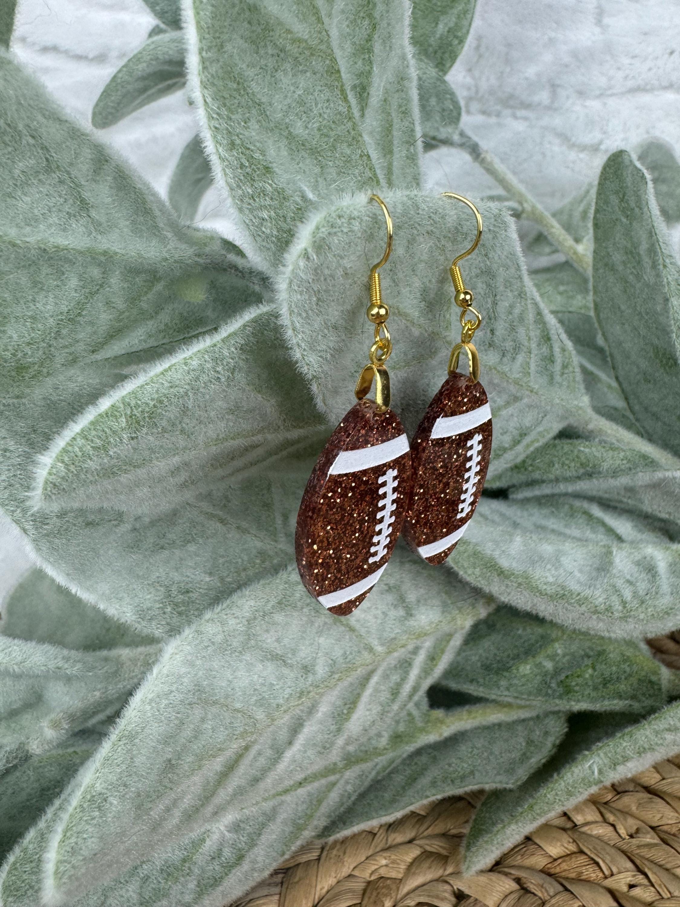 Glitzernde Fußballohrringe - Sportschmuck - Fußballohrringe für Spieltage - Geschenk für Fußballliebhaber