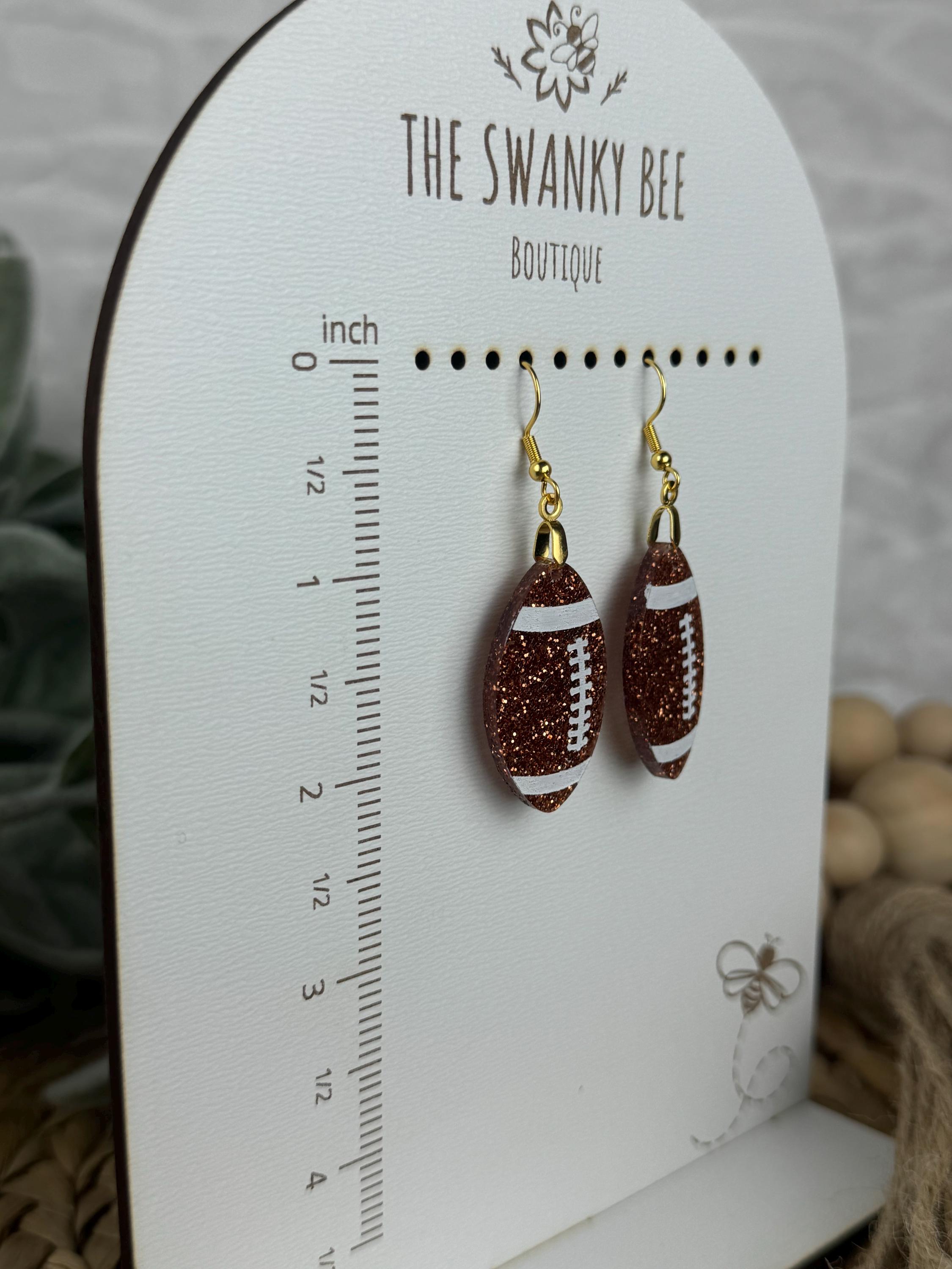 Glitzernde Fußballohrringe - Sportschmuck - Fußballohrringe für Spieltage - Geschenk für Fußballliebhaber