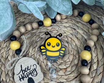 Cute Bumblebee Interchangeable Badge Reel – Fun Retractable ID Holder