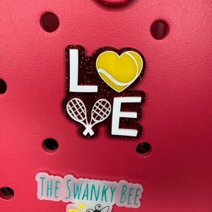 Tennis Liebe Charme für Bogg Bags-Herzförmige Baseball Tasche Zubehör-Sport Fan Bogg Taschenanhänger