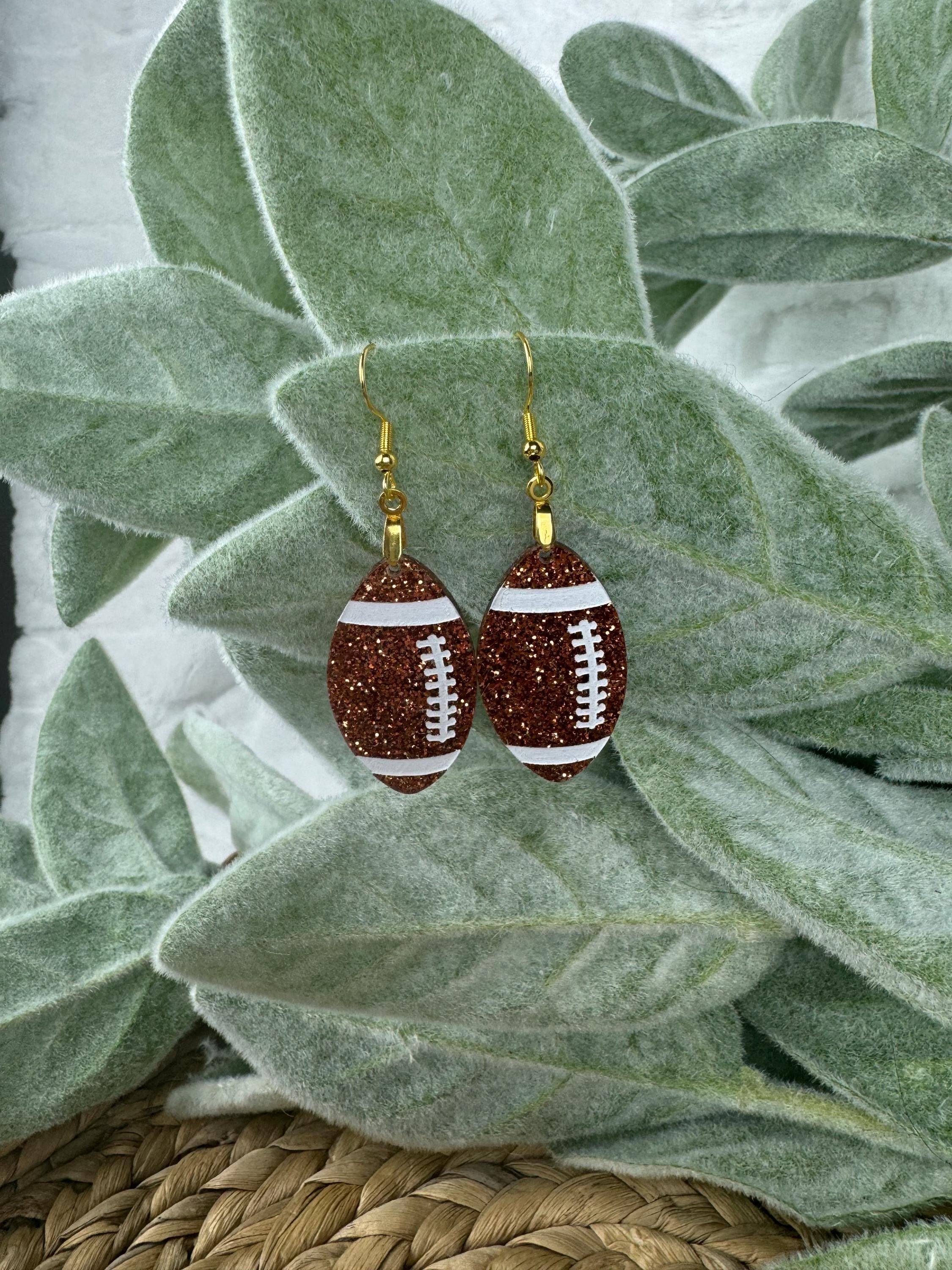 Glitzernde Fußballohrringe - Sportschmuck - Fußballohrringe für Spieltage - Geschenk für Fußballliebhaber