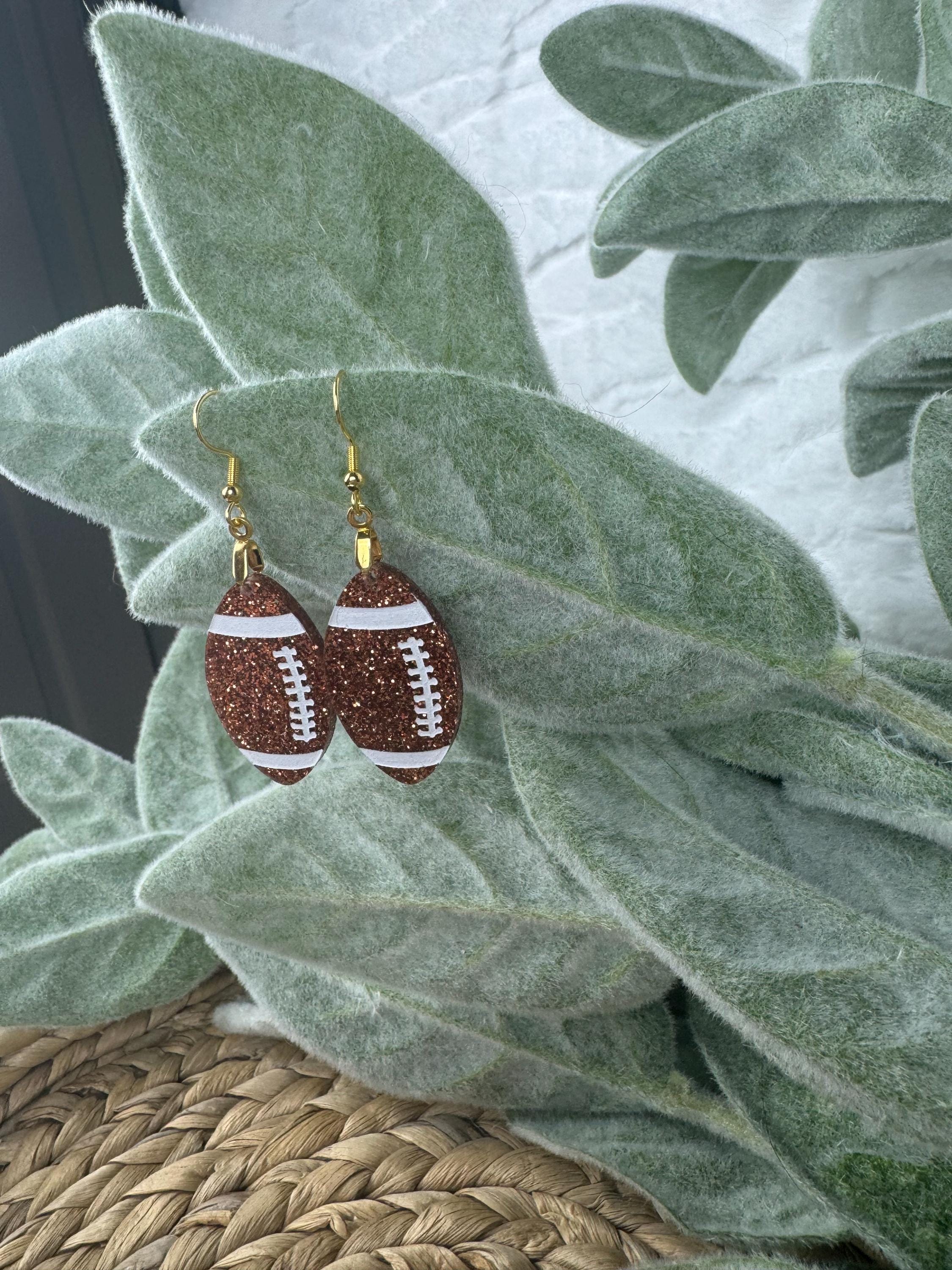 Glitzernde Fußballohrringe - Sportschmuck - Fußballohrringe für Spieltage - Geschenk für Fußballliebhaber