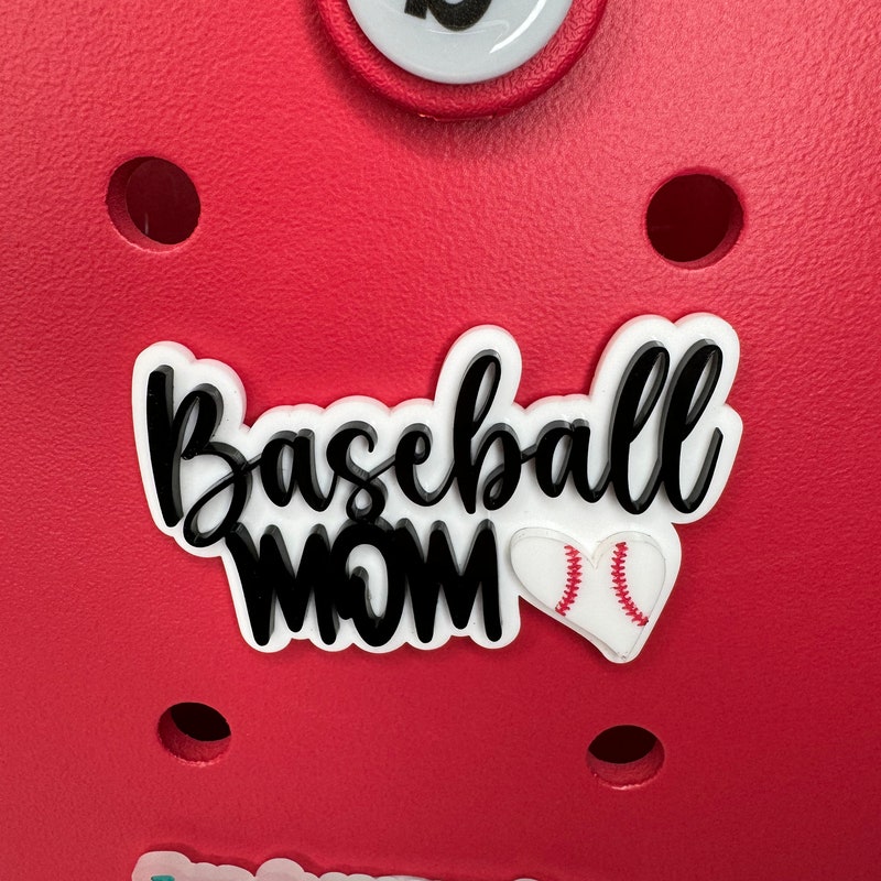 Baseball Mom Charm for Bogg Bags - Sports Bogg Bag Accessory - Baseball Mom Gift - Team Mom Gift