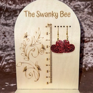 Red Glitter Heart Earrings: Sparkly Romantic Jewelry