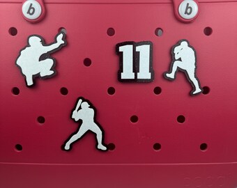 Dije de silueta de béisbol para bolso Bogg: accesorio con purpurina