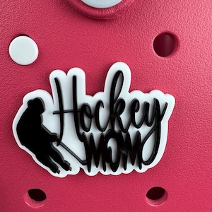 Hockey Mom Bag Charm, Bogg Style Accessory, Sports Mom Gift, Bag Charm for Moms, Hockey Team Mom