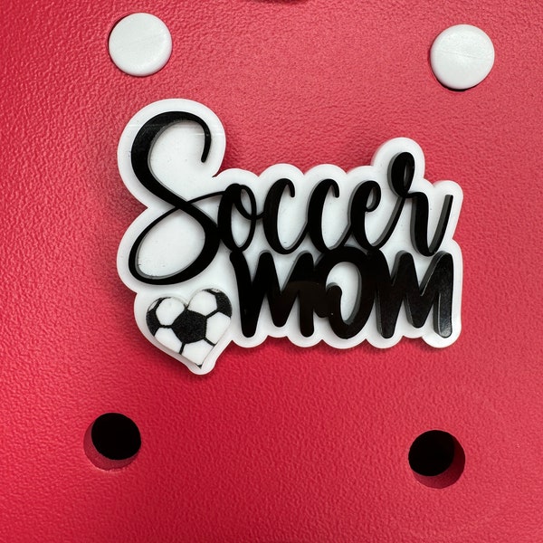 Soccer Mom Charm for Bogg Bags - Sports Mom Bag Accessory - Soccer Mother Gift - Customizable Soccer Bag Charm - Team Mom Appreciation