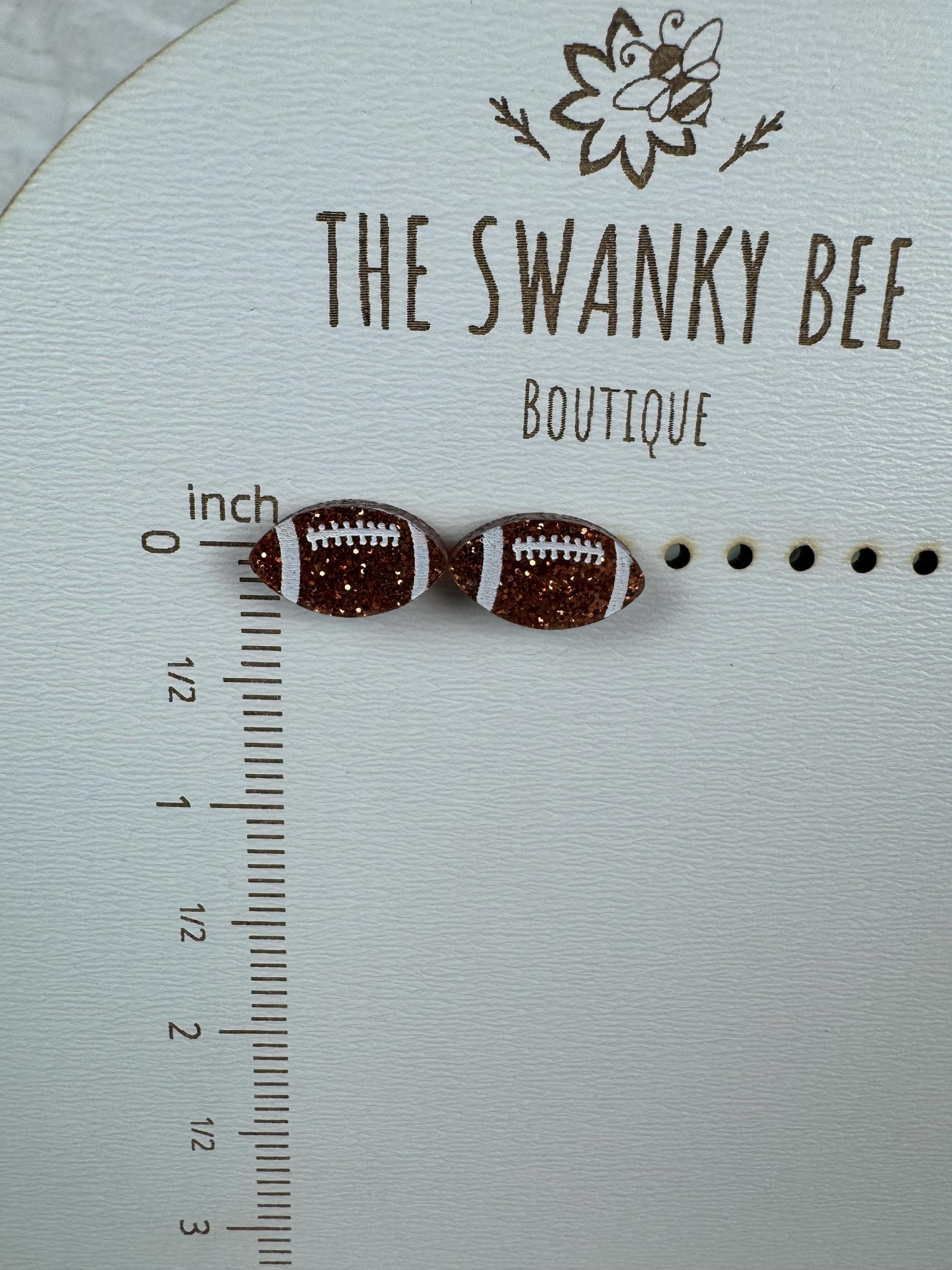 Glitzernde Fußball-Ohrstecker - Funkelnder Sportschmuck - Fußball-Ohrringe - Geschenk für Fußballliebhaber