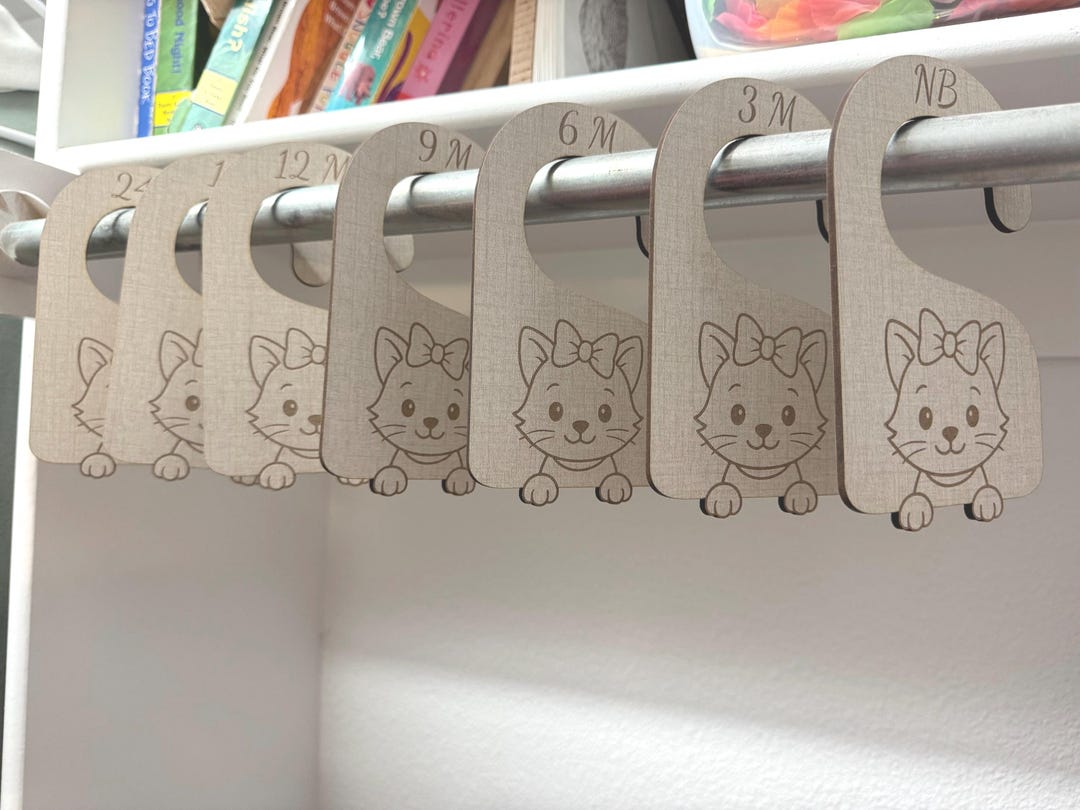 Baby Girl Kitty Closet Divider | Bow Cat Nursery Organizer | Newborn to ...