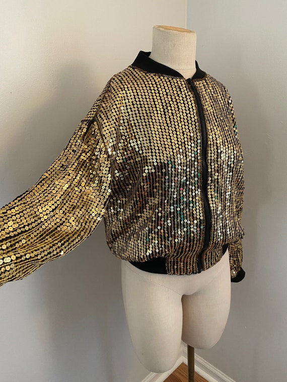 Vintage Bomber, Sequin Bomber, Gold Bomber, Gold J