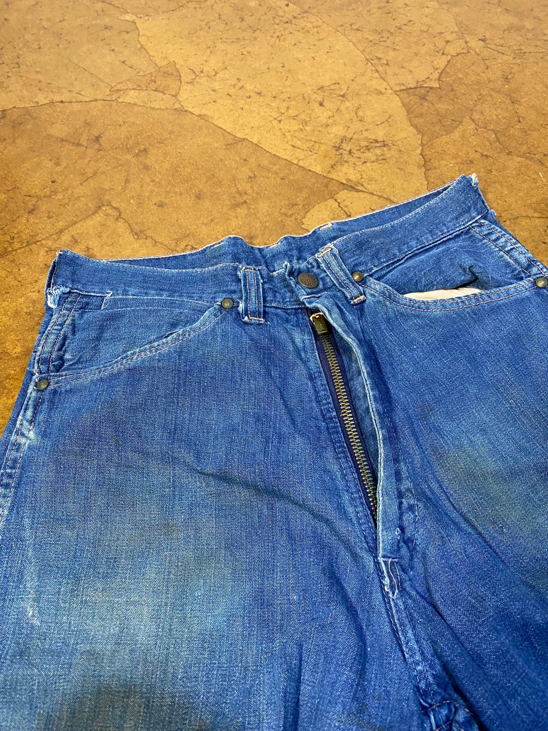 1950's Jeans, Vintage Jeans, High Waist Jeans, Talon Zipper, Crop Jeans