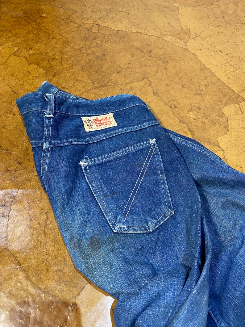 1950's Jeans, Billy the Kid Jeans, Vintage Denim, Vintage Clothing Etsy