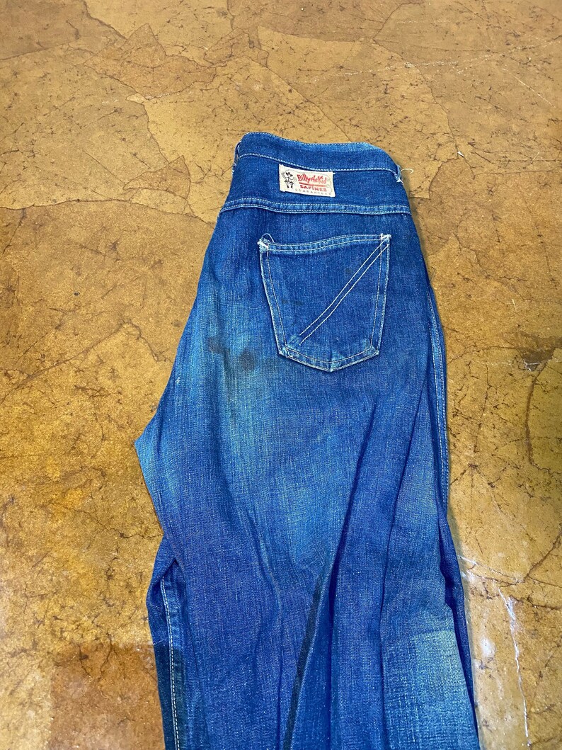 1950's Jeans, Billy the Kid Jeans, Vintage Denim, Vintage Clothing Etsy