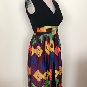 1960&#39;s Pant Suit Dress, Vintage Dress, Vintage Pant Suit, Bright and Bold, Vintage Clothing