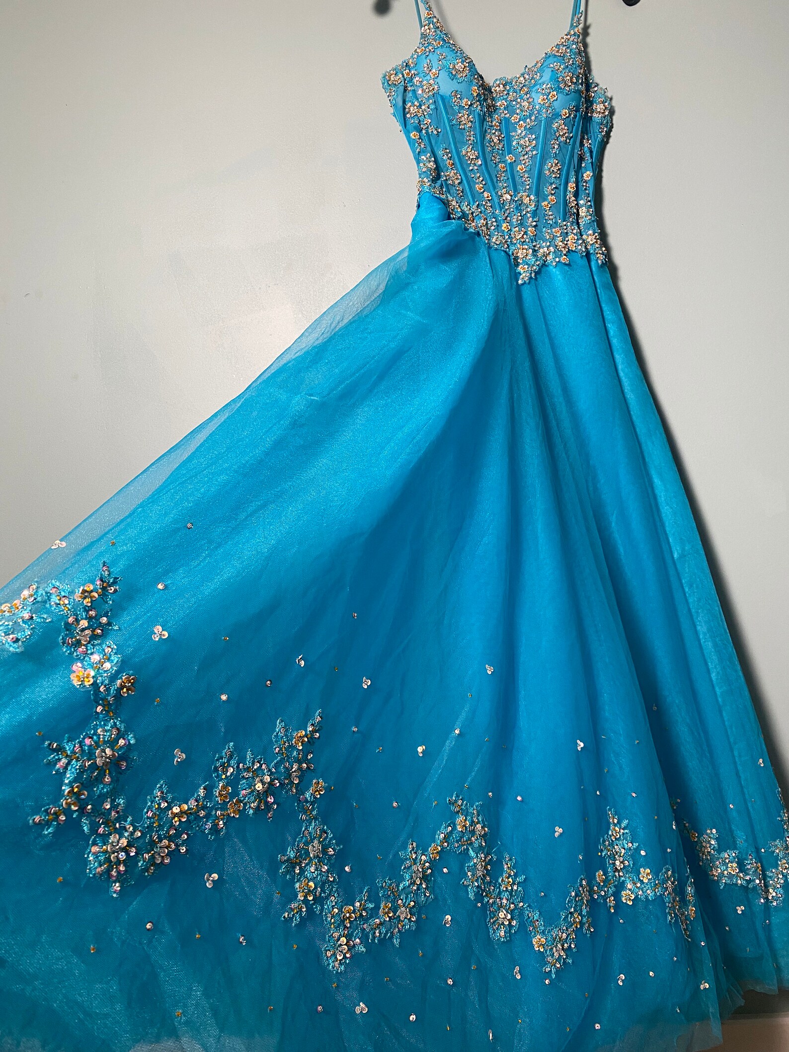Vintage Gown Vintage Dress Ballgown Prom Blue Dress Sheer - Etsy
