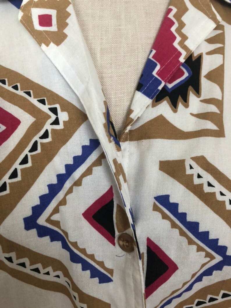 Unisex Vintage Clothing Tribal Caliche 1980/'s Native Vintage Shirt