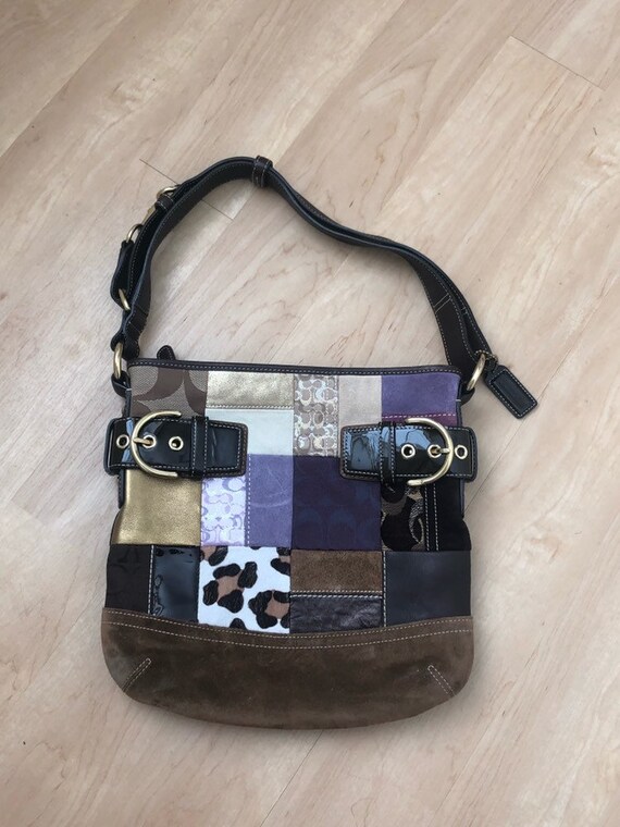 metallic coach purse