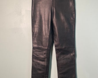 90s- HUGO BUSCATI COLLECTION 本革レザーフレアパンツ Hugo Buscati Pants - Etsy