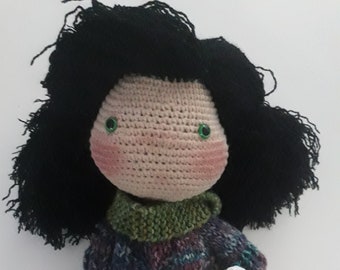 Amigurumi crochet muñeca regalo muñeca rellena lindo ganchillo muñeca cumpleaños regalo