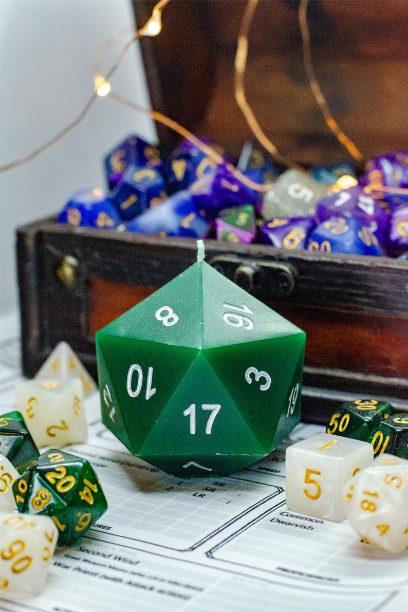 Dark Green Winter Solstice Scented DnD Dice Candle D20 Dice Etsy