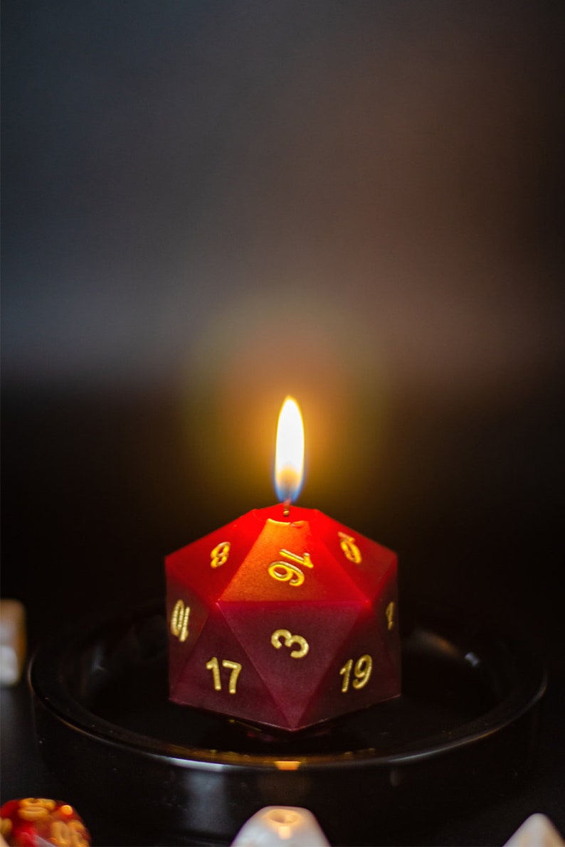 Dark Red Ritual Incense Scented DnD Dice Candle D20 Dice Etsy