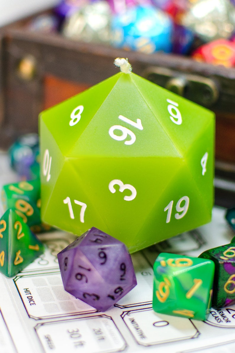 Custom D20 DnD Dice Candle Dungeons and Dragons DnD | Etsy