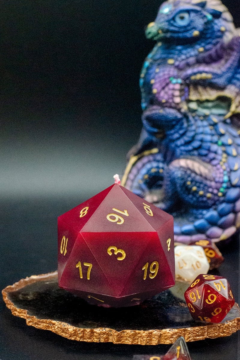 Dark Red Ritual Incense Scented DnD Dice Candle D20 Dice Etsy