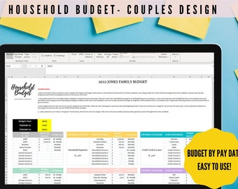 Household Finance Organizer | Budget by Pay Date Spreadsheet Template | Couples Budget | Savings Tracker | Excel & Google Sheets Format