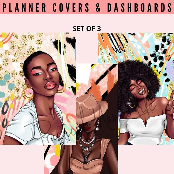 African American Planner Covers & Dashboards | A5, Happy Planer Sizes, Personal, Personal Wide, GM, MM