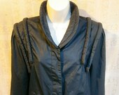 VTG 80 39 s David Benjamin Avant Gard Poplin Jacket BLACK CROPPED New wave Wmns Lg