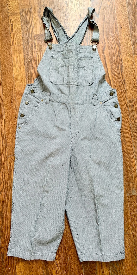 Vintage 90 s Cropped BIB OVERALLS Houndstooth Black White Cotton Belt Loops Sz. Women s M W34 Etsy Canada
