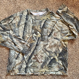 Vintage Real Tree Harthölzer Camo T-Shirt, Herren XXL Bio-Baumwolle