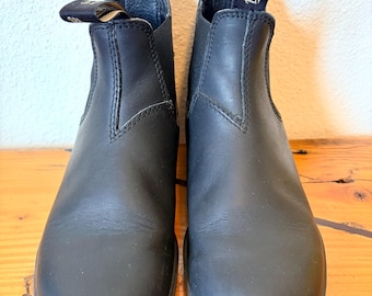 Blundstone CHELSEA Black Leather Pull on BOOTS  W7 UK4.5 Work casual comfort
