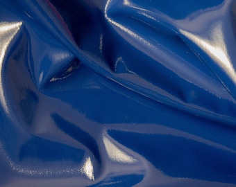 Royal Blue PVC Fabric - Shiny Gloss Spandex Stretch Fabric - PU Coated - 1 way stretch - width 145 cm
