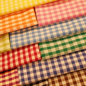 Gingham Poly Cotton Fabric 1/4 inch check , Sold by the Metre 114 cm Wide