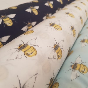 Repeat Bees Design - Rose & Hubble craft cotton poplin fabric