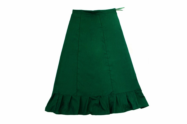 Sari Saree Petticoat Underskirts for sari's Available in 4 different S, M, L, XL sizes made in the UK from polycotton fabric Bottle Green