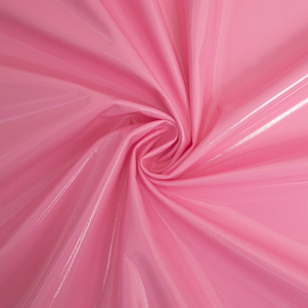 Barbie Pink PVC Fabric - Shiny Gloss Spandex Stretch Fabric - PU Coated - 1 way stretch - width 145 cm