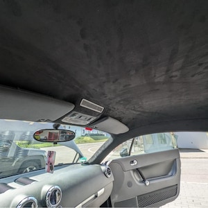 Black Headlining Material Stretch Suede Fabric for Car Auto Headliner & Trim - Upgrade your headliner, door cards, dash boad and pillars
